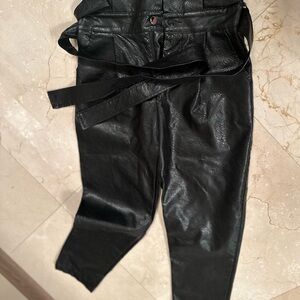 VENTI6 Black Vegan Leather High-Waisted pants